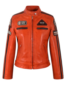 Veste en cuir véritable Sizma 100% personnalisée pour femme, finition cirée, fermeture éclair YKK, logo personnalisé, marque privée, OEM/ODM, vintage - Product Image 3