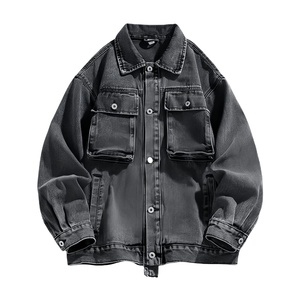 Vestes en jean classiques pour hommes, style streetwear, toile lavée, logo personnalisé, BY HI 2026 - Product Image 1