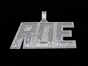 Luxury Hip Hop Custom Fine Jewelry 925 <b>Silver</b> Iced Out Bling VVS Moissanite Diamond <b>Initial</b> Letter Charms <b>Pendant</b> For Man's - Product Image 2