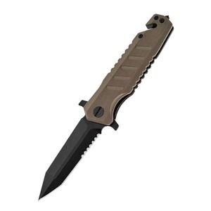 Cuchillo Plegable de Doble Hoja de Acero de Damasco OEM Personalizable con Mango de Madera, Hecho a Mano, para Caza y Camping al Aire Libre - Product Image 4