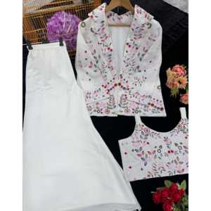 Mono de Fiesta de Diseñador con Blusa Shrara y Koti Elegante - para Ocasiones Festivas - Product Image 5