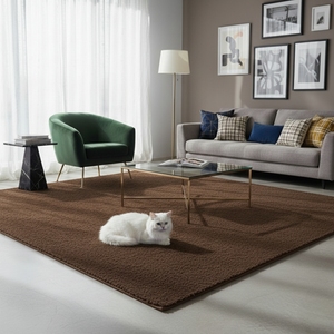 Luxury handmade wool rug coffee brown hand tufted minimalist <b>carpet</b> soft durable custom modern area rug - Product Image 5