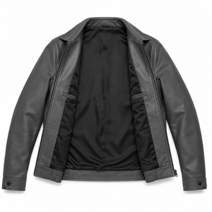 Chaqueta de Motociclista de Cuero Genuino Personalizada con Logotipo Frontal, de Alta Calidad, para Hombre, Invierno, Moda, Fabricante, Venta al Por Mayor - Product Image 3
