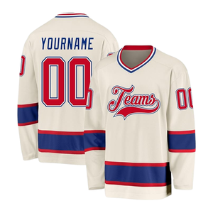 เสื้อฮอกกี้น้ำแข็งไซส์ใหญ่ 100% โพลีเอสเตอร์ พร้อมสไตล์ที่ปรับแต่งได้ พิมพ์ชื่อและหมายเลขผู้เล่น ระบายอากาศได้ดี แห้งเร็ว - Product Image 1
