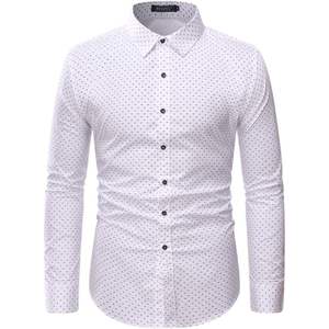 Camisa de Vestir Casual de Manga Larga para Hombre, Corte Entallado, 100% Algodón, Camisas de Negocios con Botones y Estampado, Corte Regular, 2025 - Product Image 3