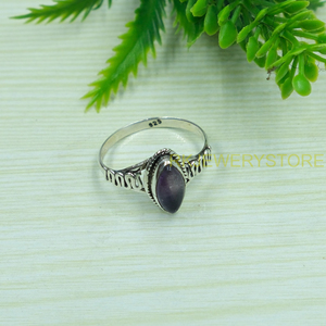 Anillo de Amatista Natural con Corte Marquesa, Plata de Ley 925, Hecho a Mano, Estilo Vintage, Anillo para Mujer, Joyería con Gema Púrpura, Proveedor Mayorista - Product Image 2