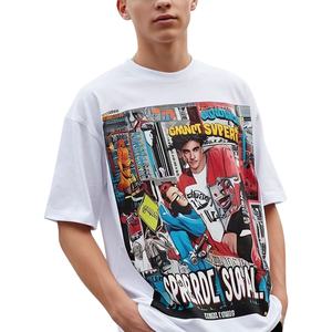 T-shirt personnalisé de haute qualité 100% coton pour hommes Logo oversize DTG Streetwear à coupe ample et longue - Product Image 1