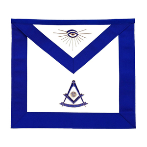 Delantal Masónico Ejecutivo Past Master Blue Lodge con Emblemas Bordados de Primera Calidad, Diseño Bordado Premium Blue Lodge - Product Image 1