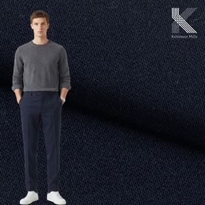Tissu satiné 4/1 en coton et élasthanne pour hommes, 275 GSM, extensible et lisse, finition pêche, fournisseur en gros OEM ODM - Product Image 2