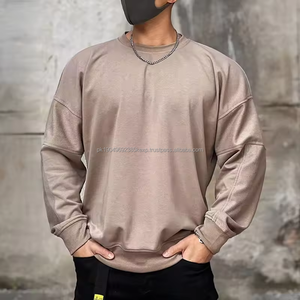 Nouveautés d'automne Sweat-shirts à col rond en molleton français personnalisé avec patchwork Sweat-shirts et sweats à capuche pour hommes - Product Image 6