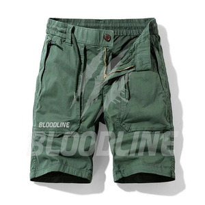 Pantalones Cortos Bermuda para Hombre BLOODLINE, Diseño Sólido en PU, Cintura Elástica Media, Estilo Casual con Bolsillos, 220g, Tela No Tejida - Product Image 4