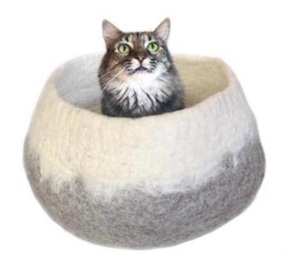 Cama para Gatos Ahana's de Fieltro de Lana, Diseño Sólido, Suave, para Interiores, Lavable a Mano, Ecológica, de Lana de Oveja Orgánica, para Todas las Estaciones, Hecha a Mano - Product Image 1
