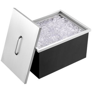 Contenitore per Ghiaccio Commerciale in Acciaio Inox da 40 Qt, 20"L X 14"W X 12"H, per Cucina Esterna, Bar e Vasche per Bevande - Product Image 1