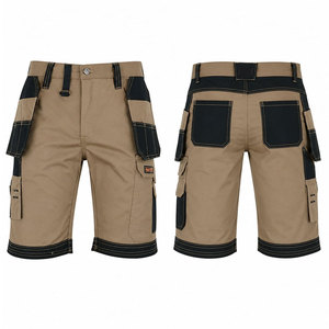 Custom Logo Canvas <b>Work</b> <b>Shorts</b> with Elastic Waist Hi Vis Windproof Quick Dry Safety Features and Reflective Stripes for <b>Men</b> - Product Image 1