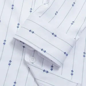 Chemise habillée homme Aristino coupe droite, col mandarin, infroissable, respirante, imprimée, style workwear ALS1630Z – Prix de gros attractif - Product Image 5