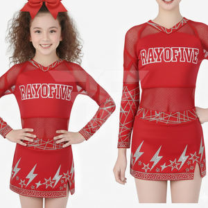 Paquete de Uniformes de Animadoras Personalizados en Verde, Ropa de Práctica Sublimada para Jóvenes y Accesorios, Uniformes de Animadoras al por Mayor - Product Image 1