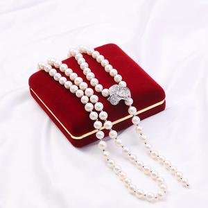 Collar de Perlas de Agua Dulce de 8-9 mm de Zhuji Pearl Aquaculture, con Gran Brillo y Pequeños Defectos, Estilo Cadena para Suéter - Product Image 4