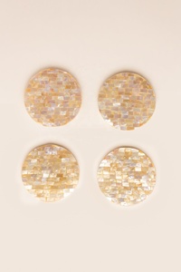 Sous-verres classiques incrustés de nacre, élégants et luxueux, pour tasses à thé, mugs et verres, design haut de gamme, pour une table raffinée, écologiques et faits à la main - Product Image 2