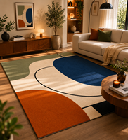 Tapis d'intérieur en laine tufté à la main, abstrait moderne de luxe, tapis géométrique personnalisé de style Bauhaus pour la décoration de la maison et des hôtels