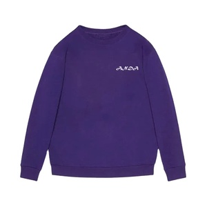 Sweat-shirts à col ras du cou vintage surdimensionnés de couleur unie en coton biologique à manches longues pour hommes - Product Image 1