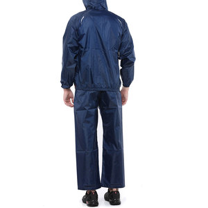 Men's Autumn Navy Blue Waterproof Windbreaker Loose Fit Full <b>Zip</b> <b>Hooded</b> Tracksuit Casual Sport Wear Lightweight Polyester Solid - Product Image 2