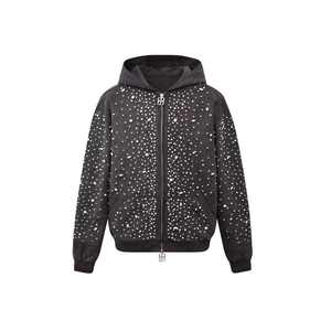 Sudadera Unisex Negra con Capucha y Cremallera, Lavado Ácido, 100% Algodón, Estilo Urbano, Manga Larga, Chaqueta Casual de Otoño - Product Image 3