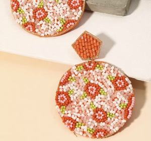 Pendientes de botón de moda con letras clásicas, unisex, para profesores, hechos a mano, con cuentas de cristal multicolor, redondas, de nueva colección, para boda - Product Image 2