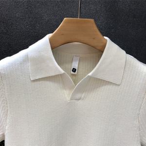 Camiseta de Golf de Algodón de Verano con Logotipo Personalizado OEM, Suéter de Punto Corto y Holgado para Hombre - Product Image 4