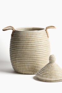 <b>Storage</b> <b>Basket</b> with Lid Handmade <b>Storage</b> <b>Basket</b> Wholesale eco-friendly Made in Vietnam - Product Image 3