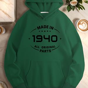 Sudadera con Capucha de Punto Estampada Informal para Mujer, Hecha en 1940 - Product Image 4