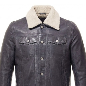 Winter High Street Leather <b>Jacket</b> For <b>Men</b> Slim Casual Windproof Waterproof Thick Leather <b>Jacket</b> For Sale - Product Image 3