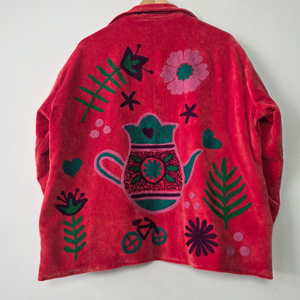 Morvi-Fab 2026 #61 Latest Women’s <b>Velvet</b> Suzani <b>Jacket</b> – Colorful Floral & Botanical Printed Designer Outerwear - Product Image 5
