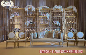 Breathtaking Engagement Stage Metal <b>Frames</b> Decor Modern <b>Wedding</b> Reception Set Customized Color & Size Portable Australia Event - Product Image 6