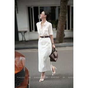Camisa de Mujer A8123 Premium, Mezcla de Algodón, Manga Corta, Bolsillo de Parche, Blusa de Verano - Product Image 1