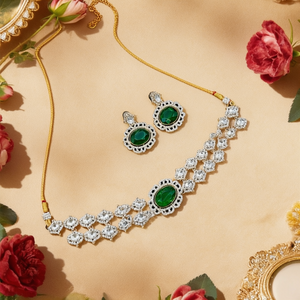 Conjunto de Collar de Gargantilla con Piedras de Cristal de Diseño 10575545DGR - Product Image 2