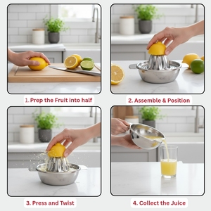 เครื่องคั้นน้ำผลไม้แบบมือถือ สแตนเลส พกพาสะดวก สำหรับคั้นส้ม มะนาว และผลไม้ตระกูลส้มอื่นๆ ลดราคาพิเศษ - Product Image 5