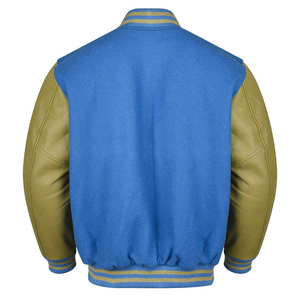Chaqueta Bomber de Béisbol con Mangas de Cuero y Bordado Chenille para Hombre y Mujer, Estilo Universitario - Product Image 2