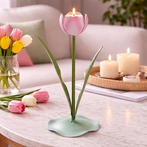 Support de bougie chauffe-plat en forme de tulipe, résistant à la chaleur, pour décoration intérieure - Product Image 5