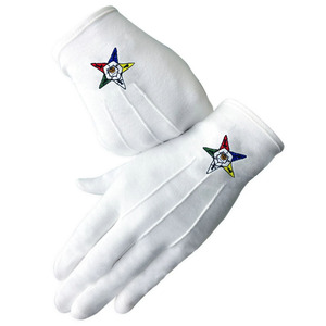 Gants en coton blancs avec broderie d'étoiles colorées, longueur poignet, respirants, usage quotidien, style décontracté printemps-automne - Product Image 4