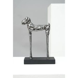 Scultura Moderna in Alluminio - Statuetta di Cane Alta 5X2.4X8'' Elegante Ornamento per Animali Domestici - Product Image 4