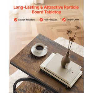 Comodino Moderno a 3 Ripiani Stampato in 3D, Tavolino Laterale Stretto con Vano Portaoggetti Aperto, Scrivania da Comodino in Legno con Struttura in Metallo per Arredamento Soggiorno - Product Image 5