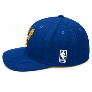 Casquette snapback bleue à 6 panneaux avec broderie de logo en feuille d'or, chapeau décontracté unisexe - Product Image 4