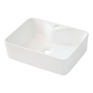 Lavabo Rectangular de Cerámica Blanca para Baño - Product Image 3