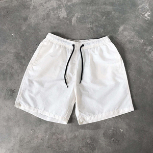 Pantalones Cortos Blancos para Hombre, Cintura Media, con Cordón, Ligeros, Transpirables, de Secado Rápido, Casuales, Tipo Bermuda, Tela Oxford, Material de Nailon - Product Image 1