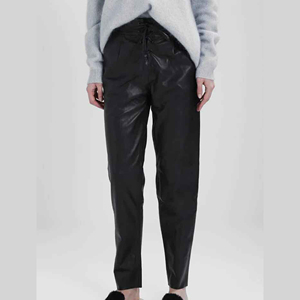 Pantalones de Cuero a la Moda, Corte Acampanado, Colección Retro, Pantalones de Piel de Oveja Premium, Forro Cálido, Pantalones de Invierno de Lujo - Product Image 4