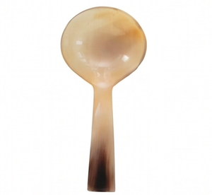 Cuillères à soupe rondes en corne naturelle, polies à la main, ambiance chaleureuse, légères, idéales pour les repas, les salades et l'utilisation sur la table - Product Image 1