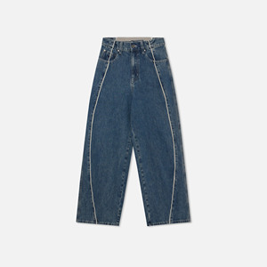 CONX Jeans Casuales de Pierna Recta para Hombre, Estilo Hip-Hop, Lavado Desgastado, Pierna Ancha, 100% Algodón Denim Transpirable y Ecológico - Product Image 1