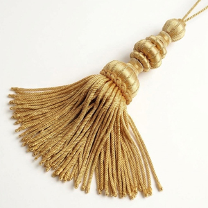 Metallic Gold Tassel <b>Top</b> Quality Metallic Thread Tassels Ceremonial Tassels Trim Decorative <b>Fringe</b> for Curtains - Product Image 1