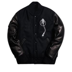 Blouson Bomber de Luxe en Laine (80% Laine) avec Manches en Cuir PU, Doublure en Nylon, Col Montant Respirant, Service de Personnalisation du Logo - Product Image 3