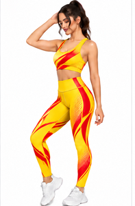 Conjunto de Yoga para Mujer, Pantalones Cortos de Cintura Alta, Sujetador Deportivo, Ropa Deportiva para Gimnasio, Pilates, Fitness, con Logotipo Personalizado, Transpirable y Elástico - Product Image 5
